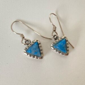 Native American Sterling Silver Triangle Earrings
